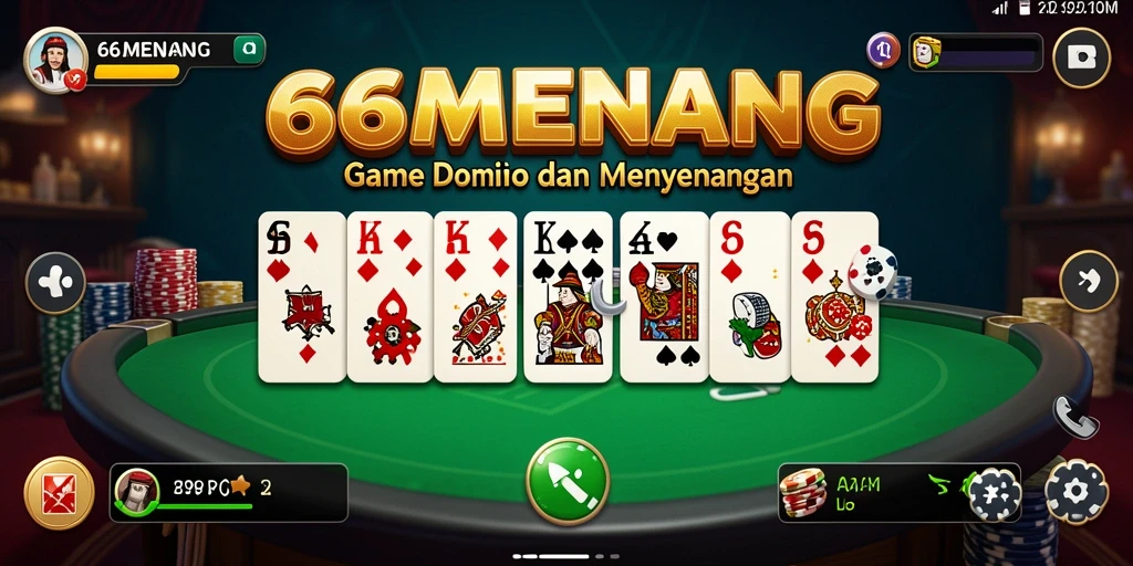 Screenshot 66MENANG menampilkan gameplay Domino yang menarik.