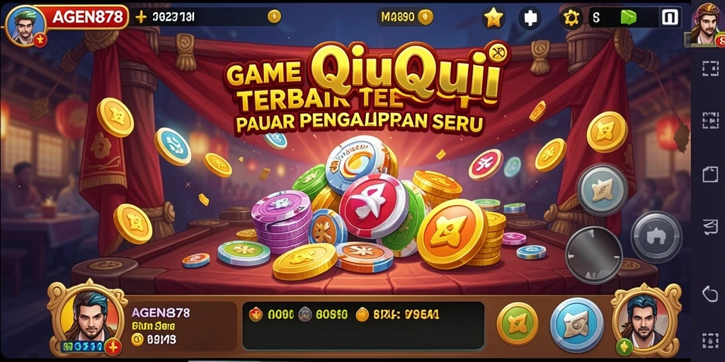 Tampilan permainan QiuQiu yang penuh warna dan menarik.