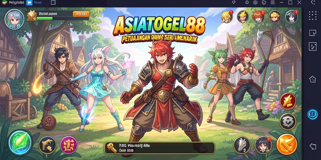Tampilan seru dari gameplay ASIATOGEL88 dengan karakter Anime menarik.