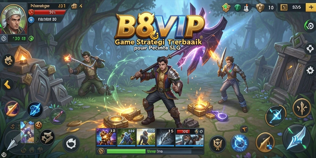 Screenshot B8VIP menunjukkan aksi pertempuran strategi yang mendebarkan.