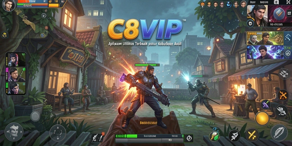 Tampilan antarmuka C8VIP yang sederhana dan menarik untuk aplikasi utilitas.