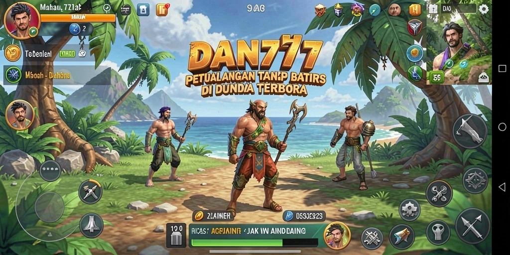 Tangkapan layar menunjukkan dunia luas dan interaktif di DAN777.