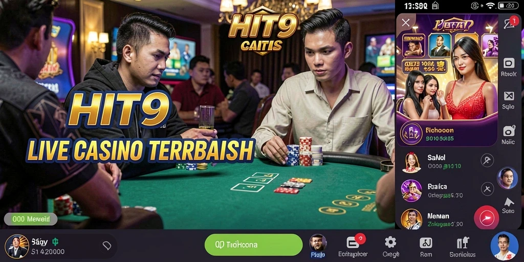 Screenshot HIT9 menampilkan gameplay Live Casino yang menegangkan dan interaktif.