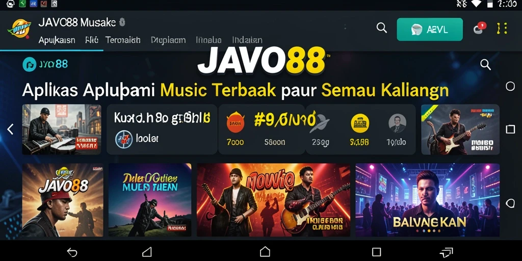 Tampilan gameplay JAVO88 dengan berbagai genre musik.