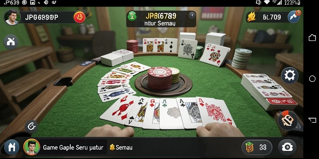 Tampilan gameplay seru dari game Gaple JP6789.