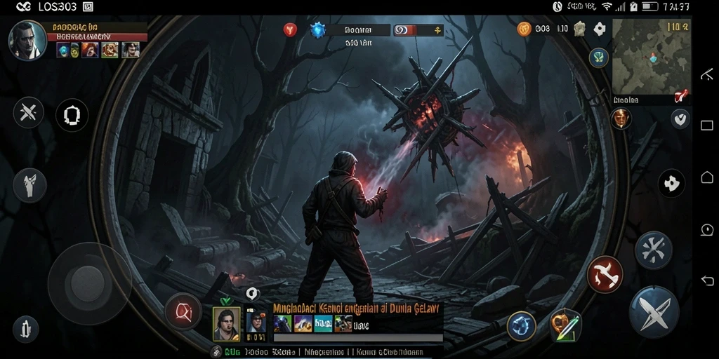 Screenshot gameplay dari LOS303 menampilkan suasana horor yang mencekam.