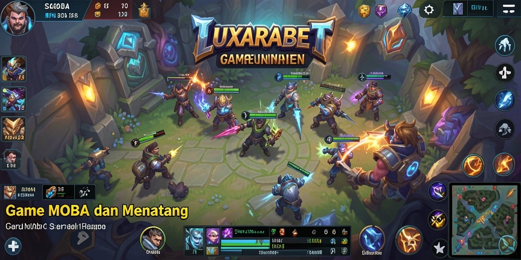 Tampilan gameplay epik LUXARABET dalam pertarungan MOBA.