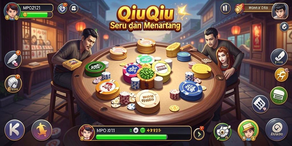 Screenshot gameplay QiuQiu yang menampilkan pertarungan seru antara pemain.