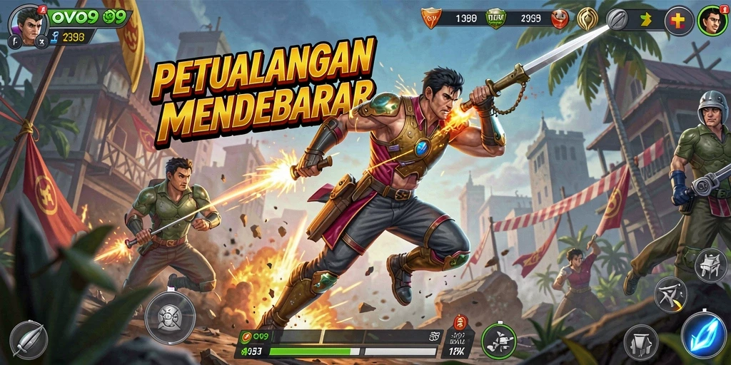 Screenshot gameplay OVO99 yang penuh aksi dan menarik.