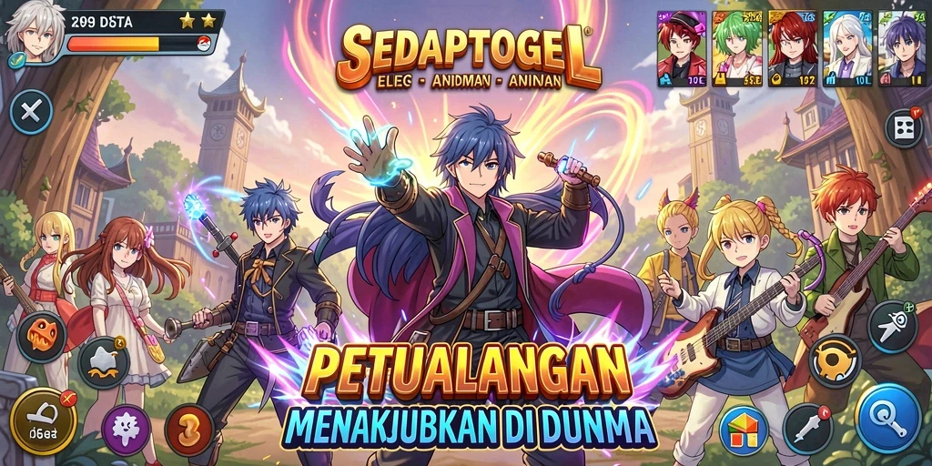 Tampilan gameplay seru di SEDAPTOGEL dengan karakter Anime yang menarik.