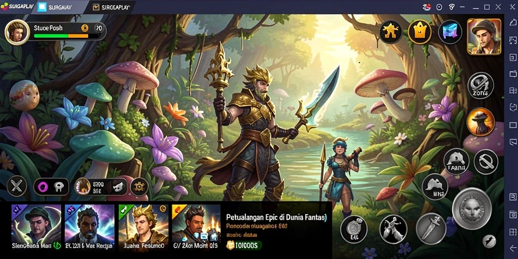 Gameplay RPG SURGAPLAY dengan karakter dan petualangan epik.