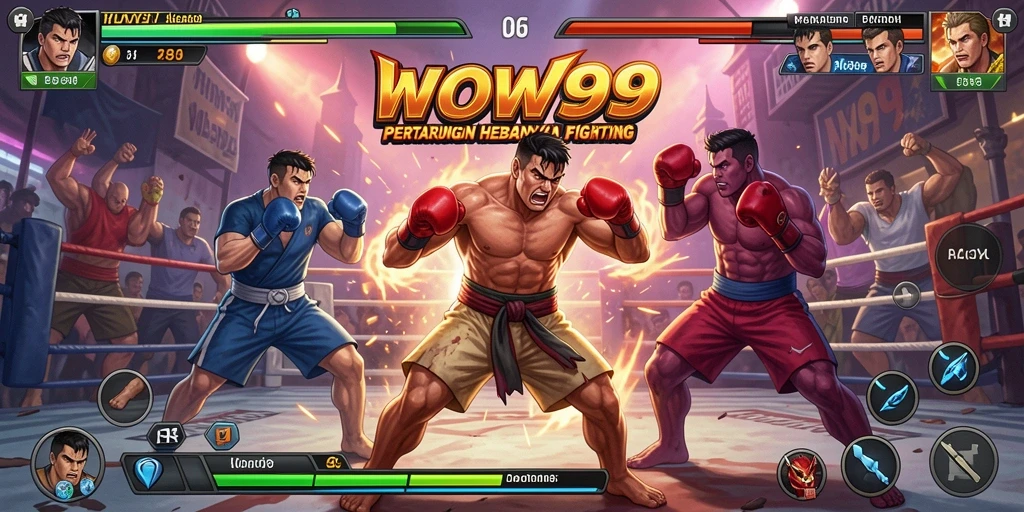 Screenshot gameplay WOW99 menampilkan pertarungan epik yang mendebarkan.